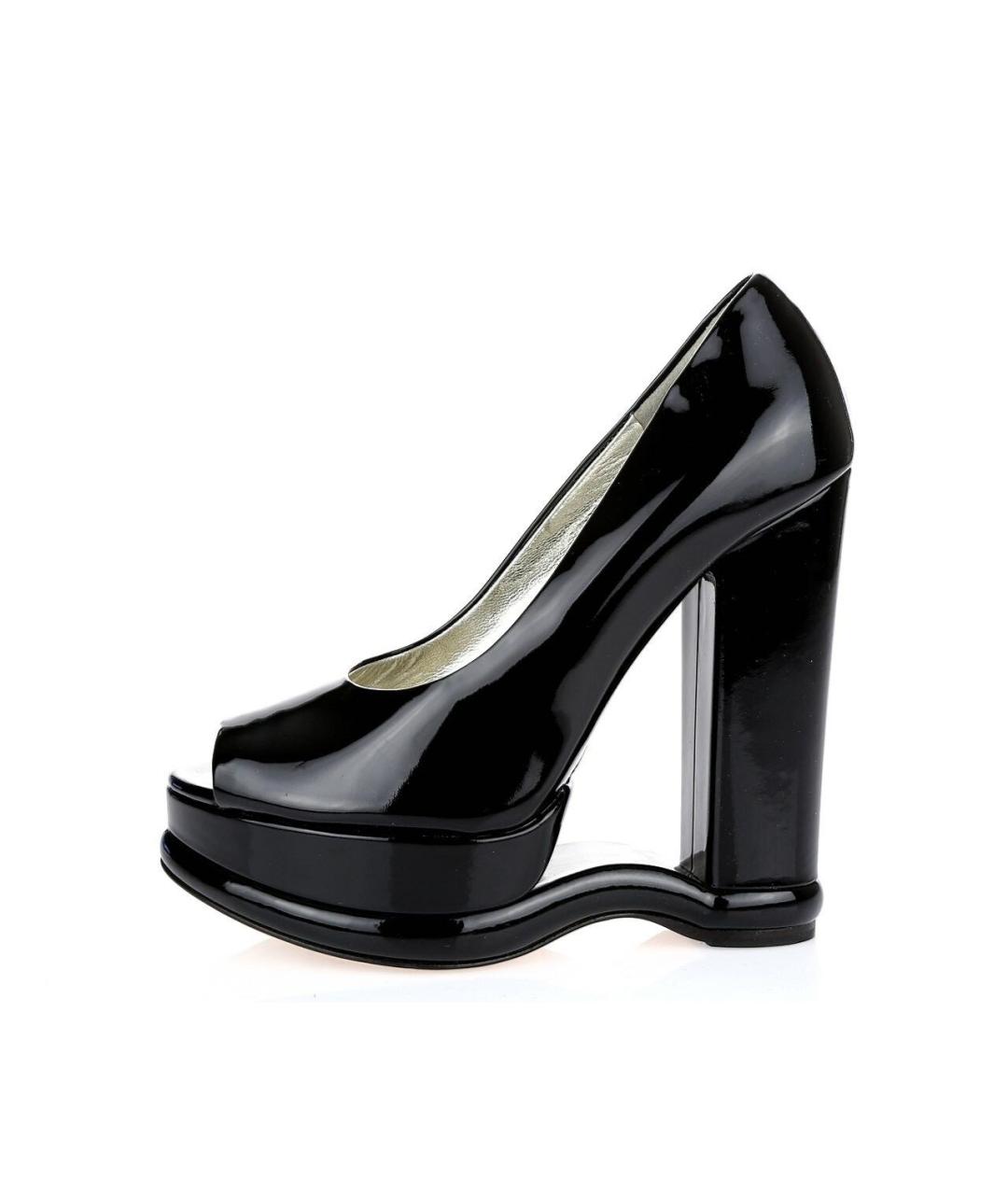 DOLCE&GABBANA Черные босоножки из лакированной кожи, фото 7