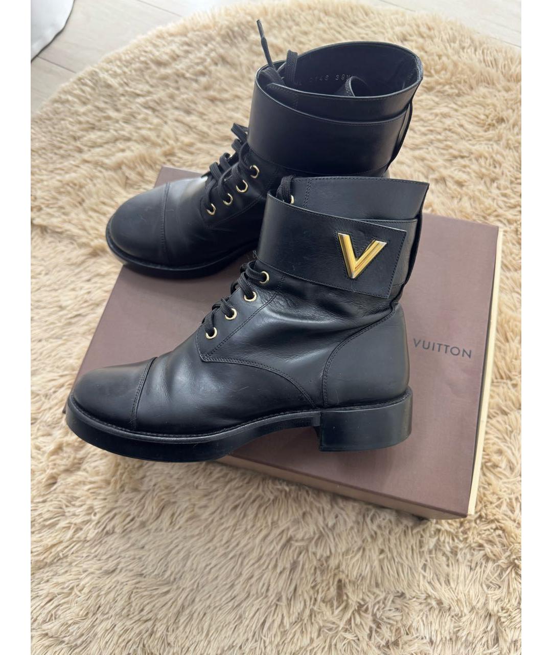 LOUIS VUITTON Черные кожаные ботинки, фото 6