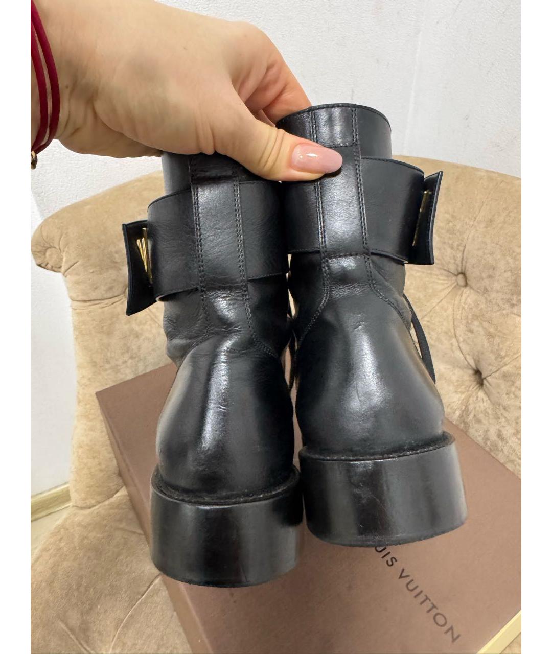 LOUIS VUITTON Черные кожаные ботинки, фото 3