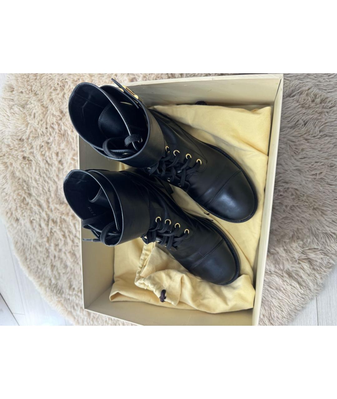 LOUIS VUITTON Черные кожаные ботинки, фото 4