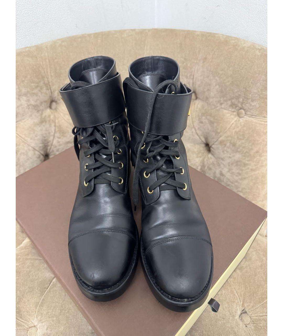 LOUIS VUITTON Черные кожаные ботинки, фото 2