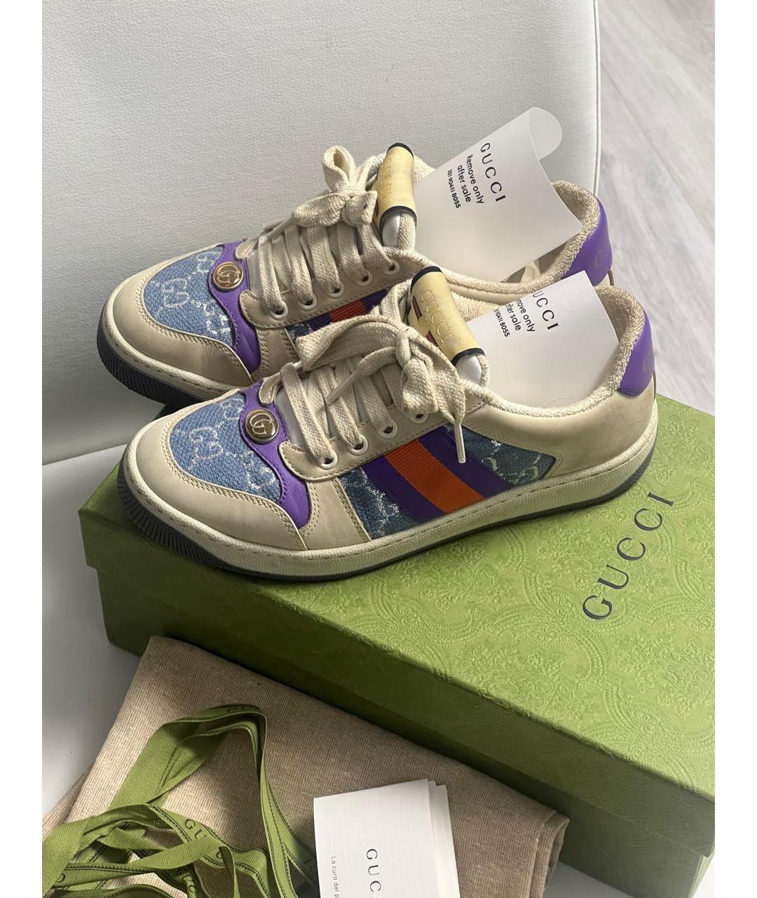 GUCCI Мульти кожаные кроссовки, фото 8