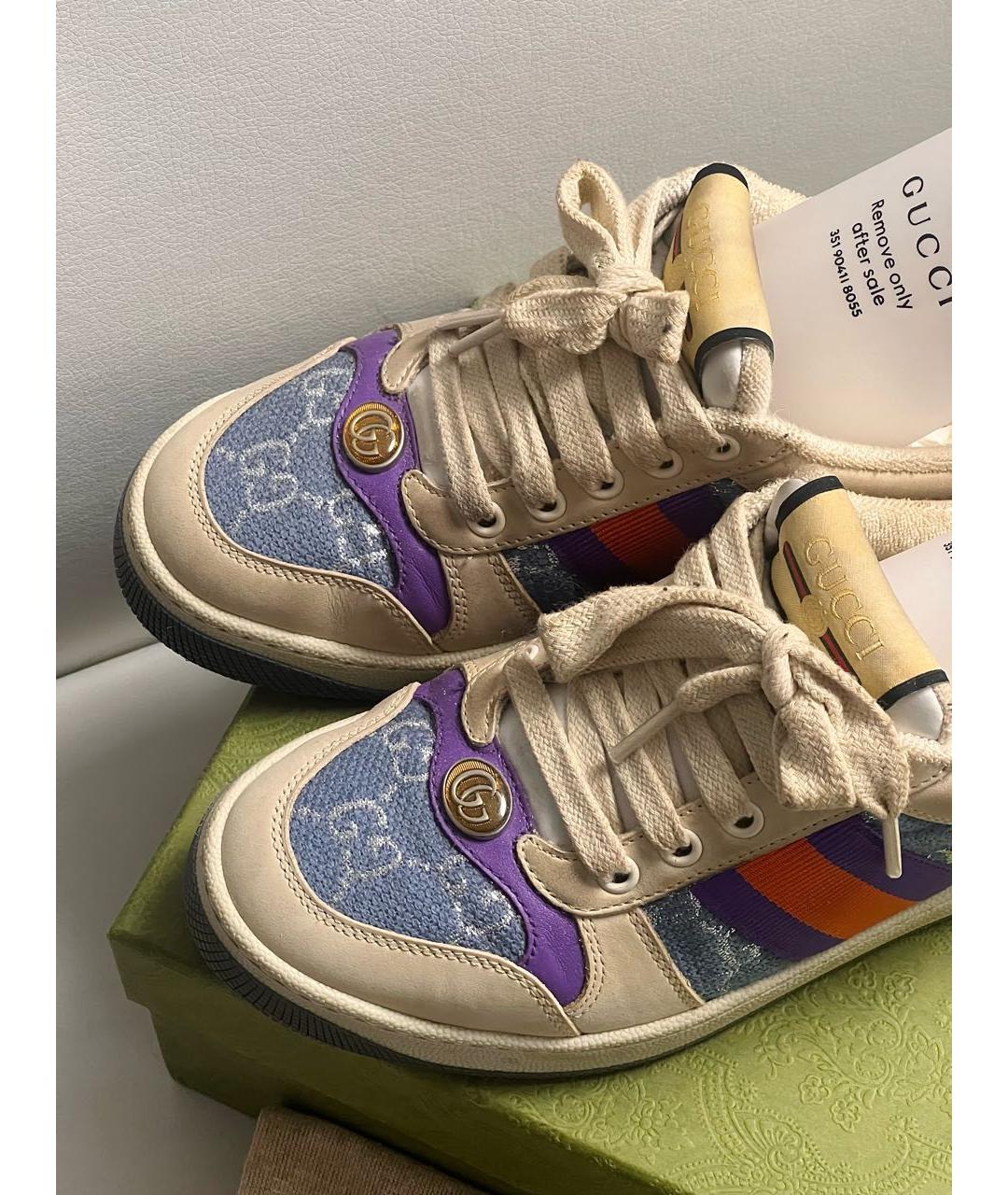 GUCCI Мульти кожаные кроссовки, фото 6