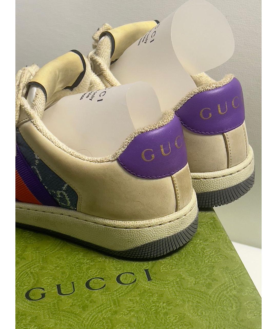 GUCCI Мульти кожаные кроссовки, фото 4