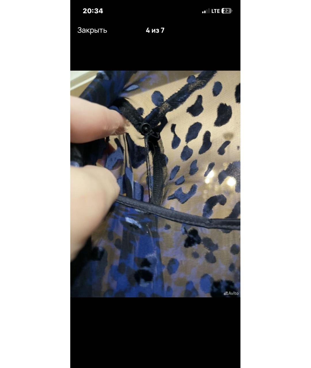 ESCADA Темно-синее шелковое вечернее платье, фото 3