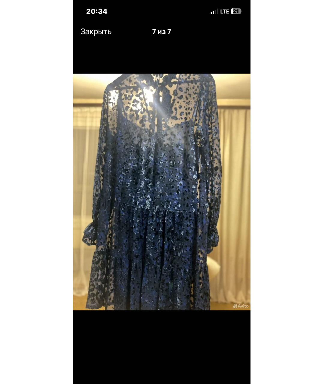 ESCADA Темно-синее шелковое вечернее платье, фото 2