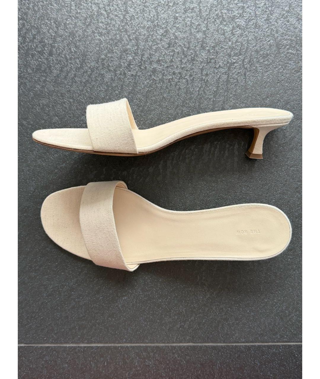 THE ROW Белые текстильные мюли, фото 3