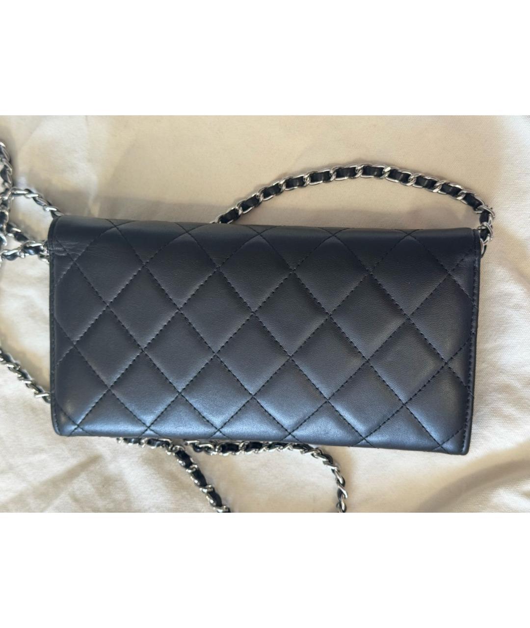 CHANEL Черный кожаный кошелек, фото 7