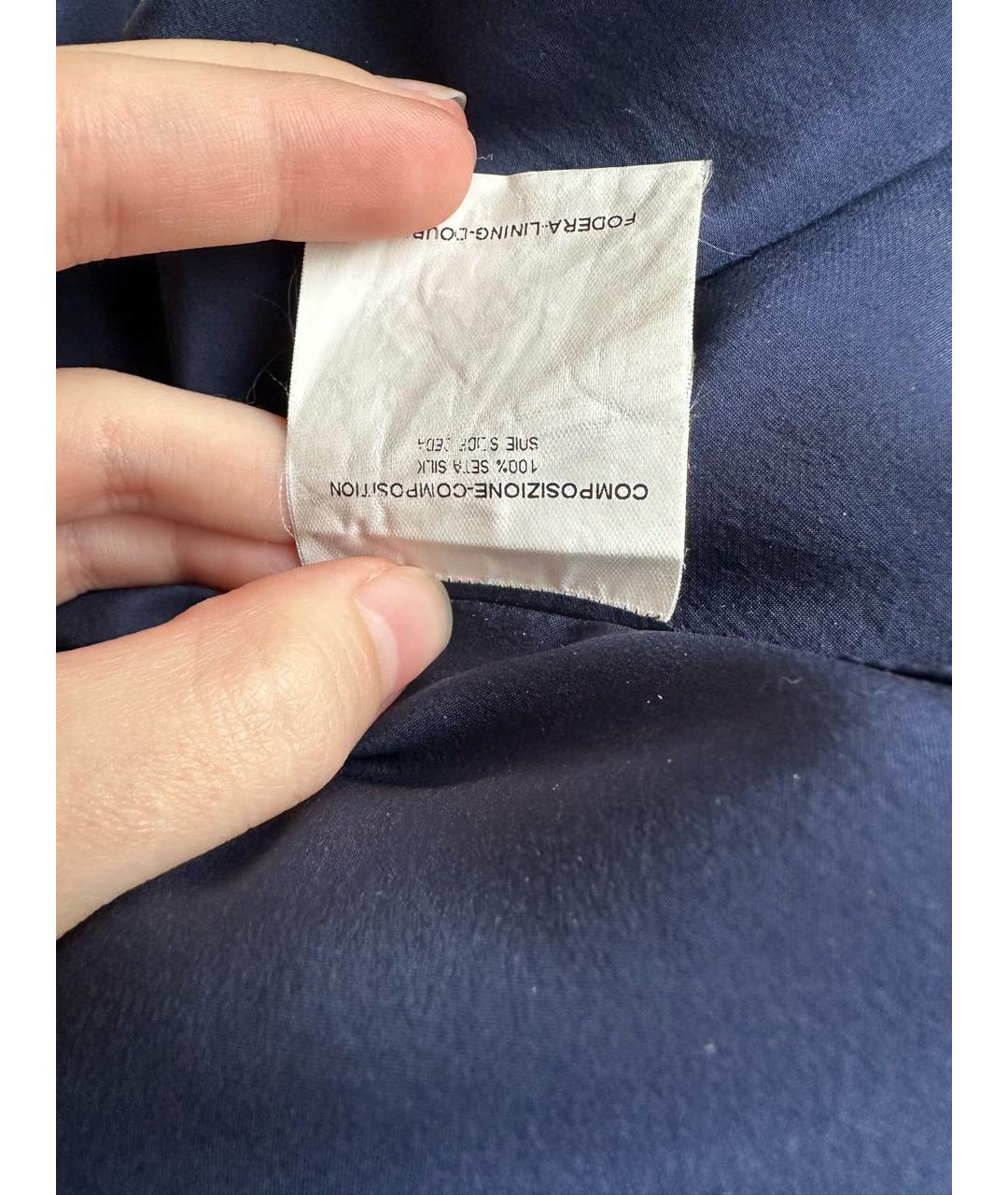 SAINT LAURENT Темно-синяя шелковая блузы, фото 5