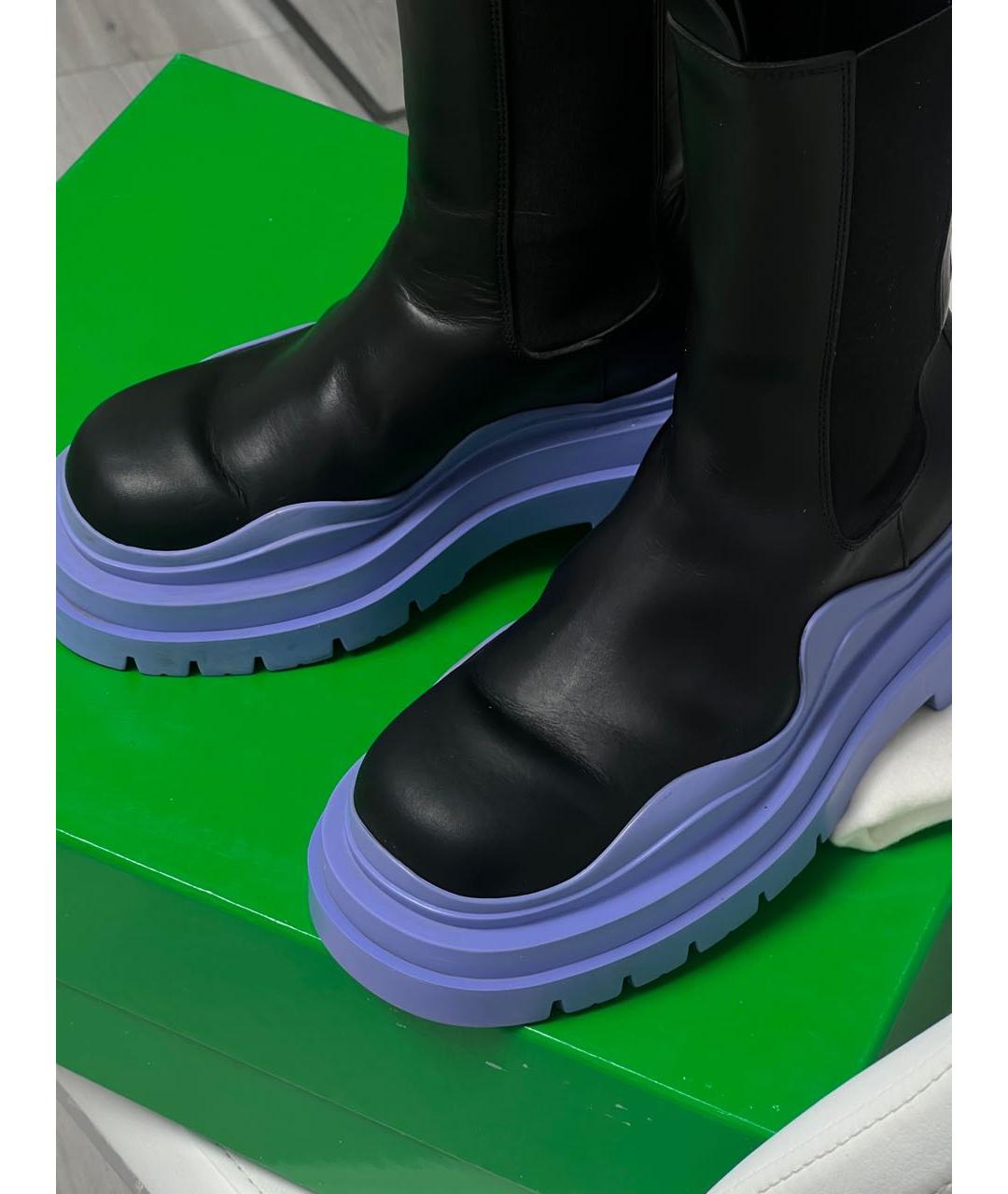 BOTTEGA VENETA Черные кожаные полусапоги, фото 2