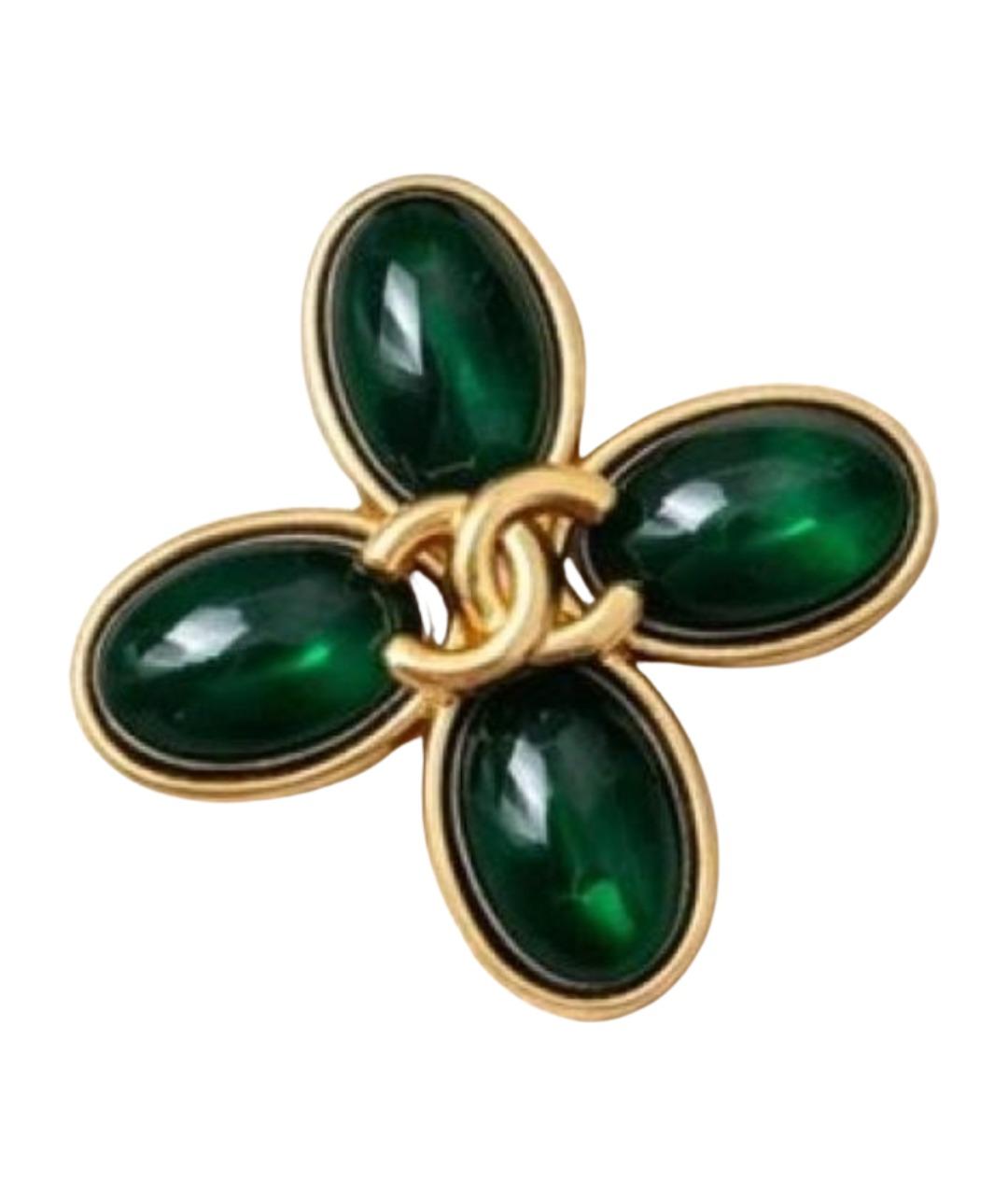 CHANEL Зеленая булавка / брошь, фото 1