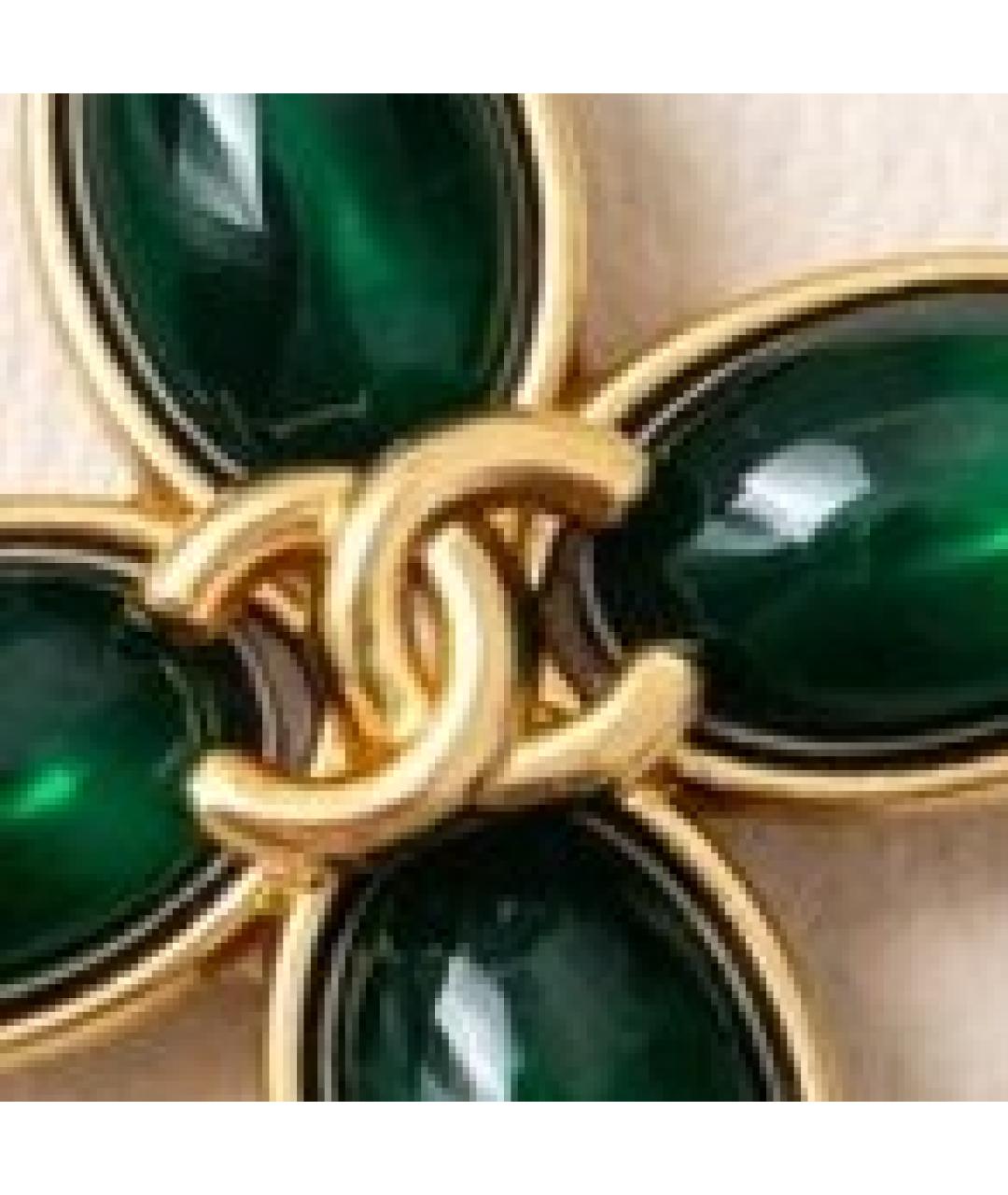 CHANEL Зеленая булавка / брошь, фото 4