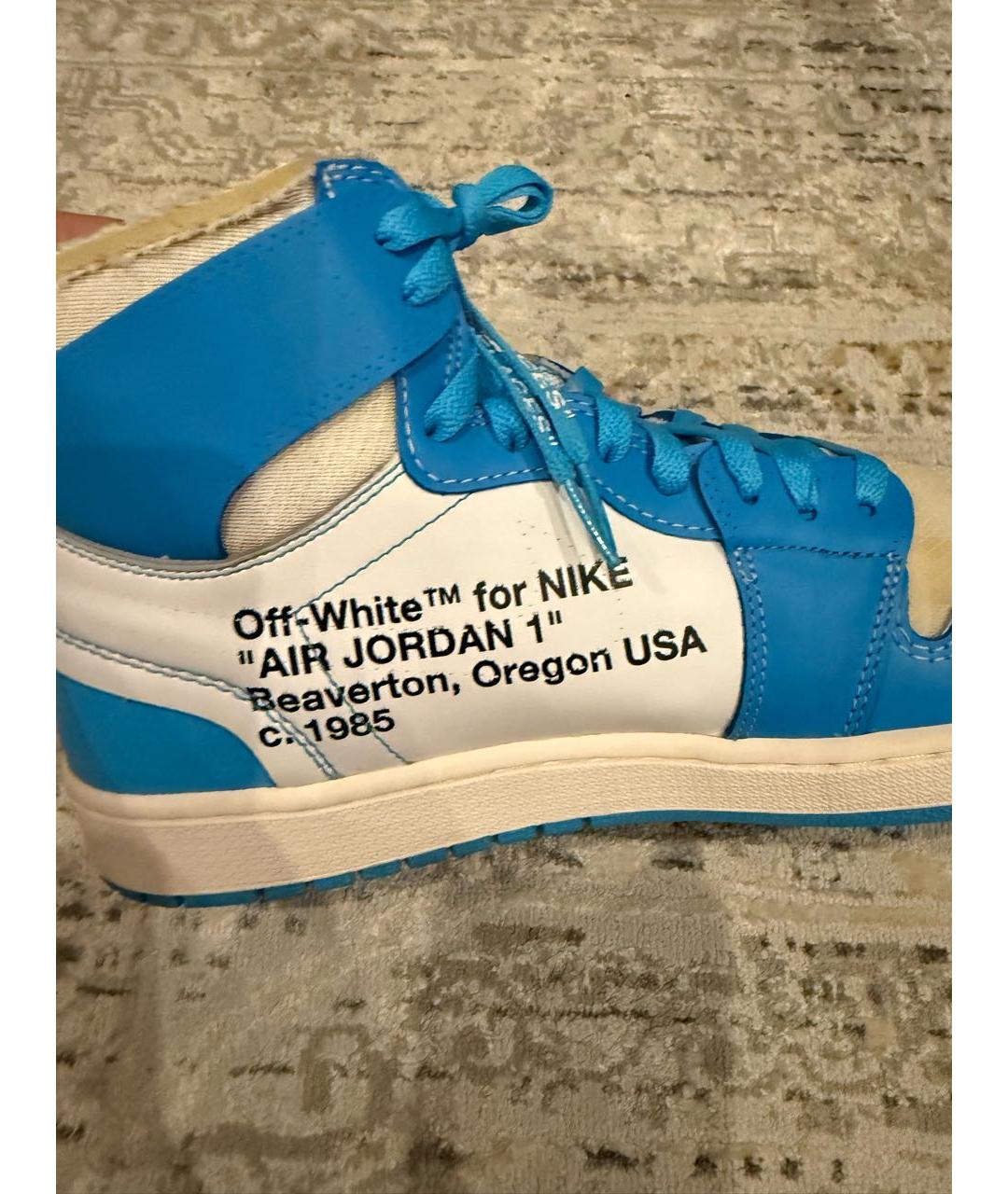 NIKE X OFF-WHITE Голубые высокие кроссовки / кеды, фото 4