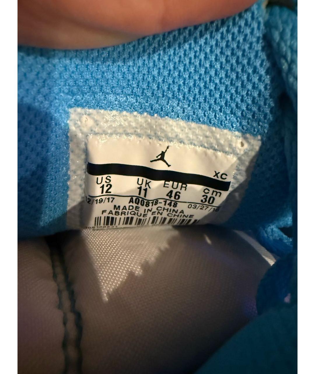 NIKE X OFF-WHITE Голубые высокие кроссовки / кеды, фото 5