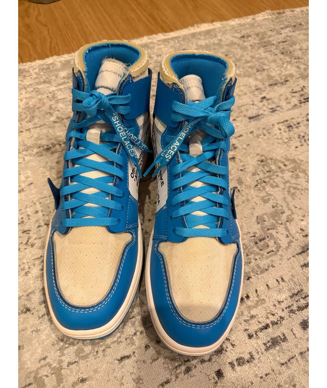 NIKE X OFF-WHITE Голубые высокие кроссовки / кеды, фото 2