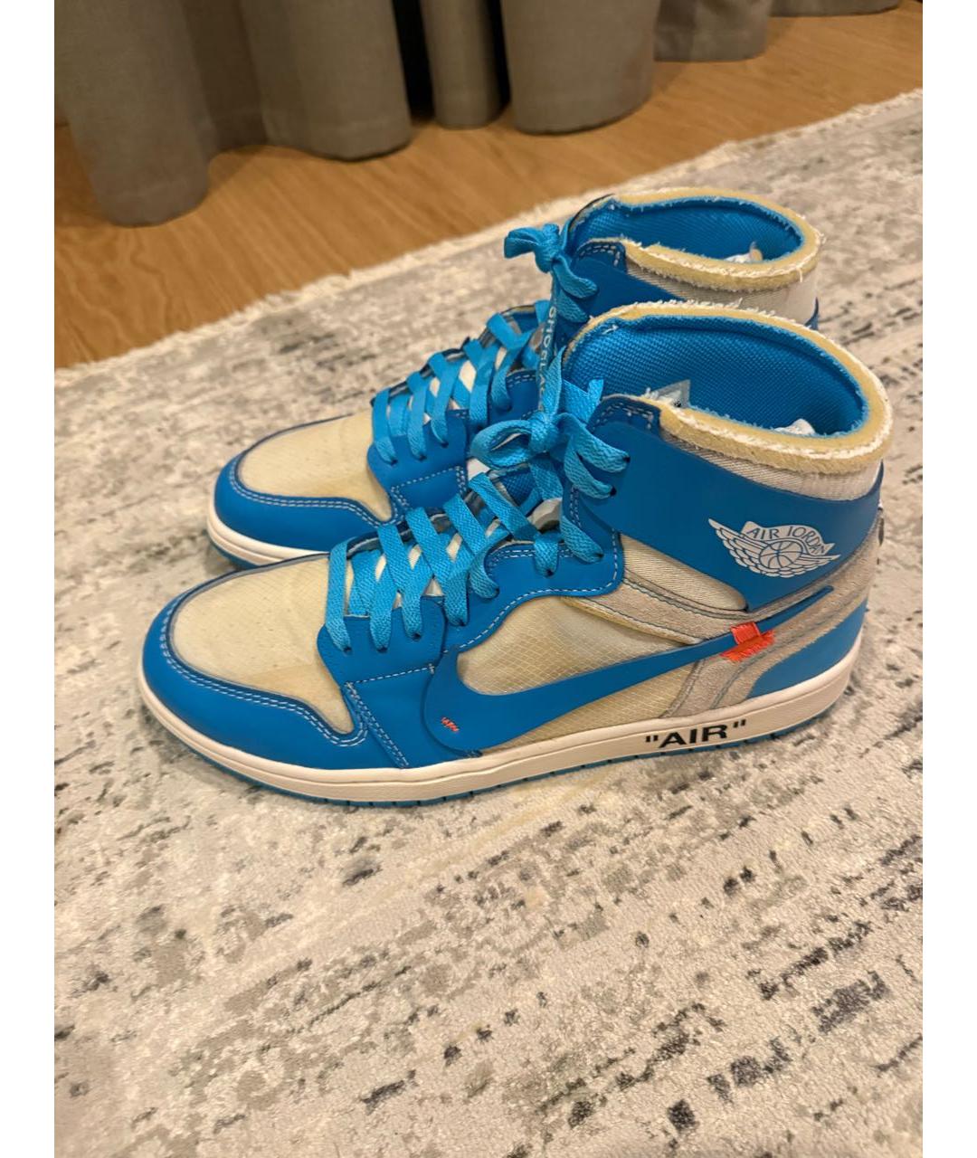 NIKE X OFF-WHITE Голубые высокие кроссовки / кеды, фото 8