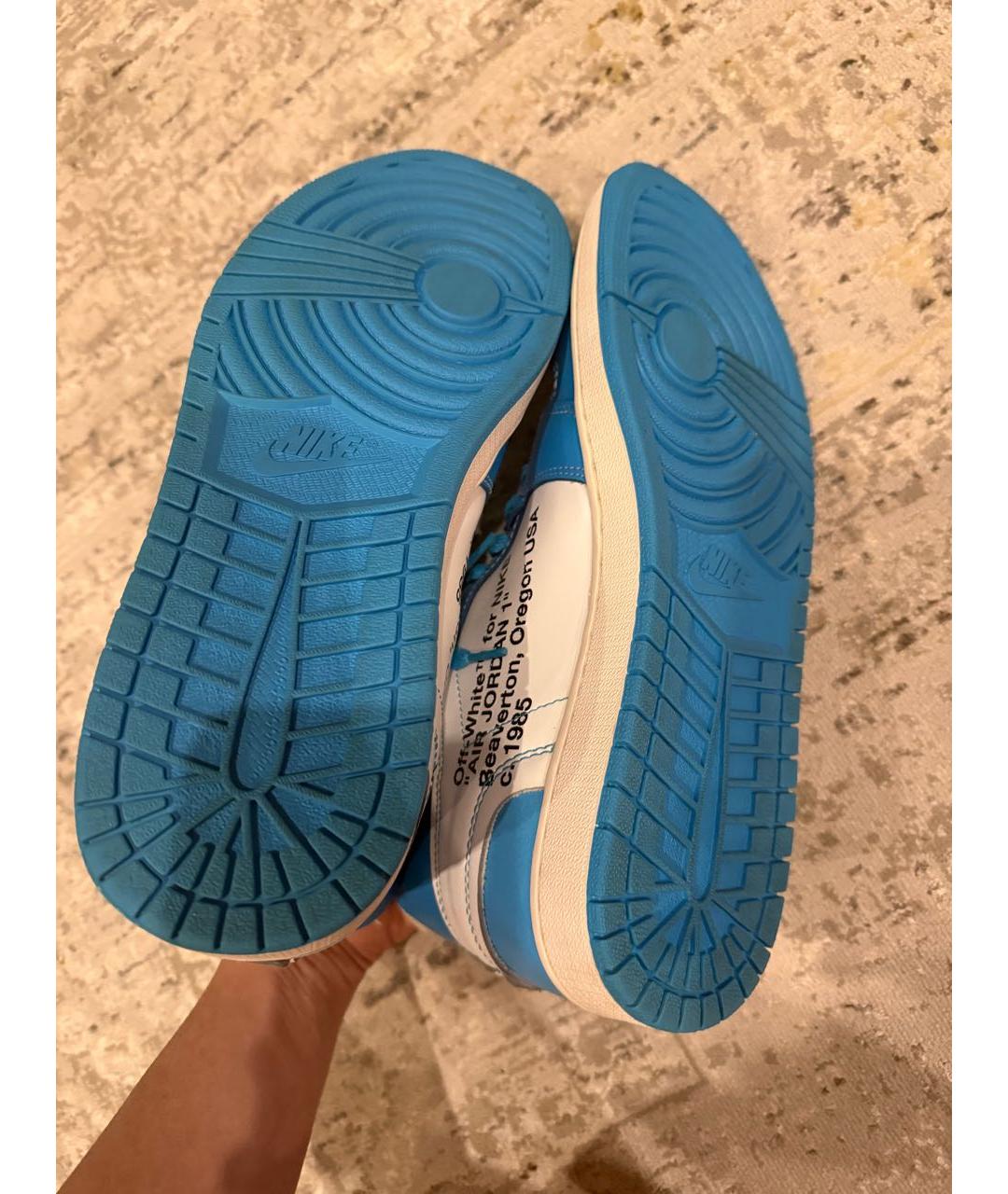 NIKE X OFF-WHITE Голубые высокие кроссовки / кеды, фото 6