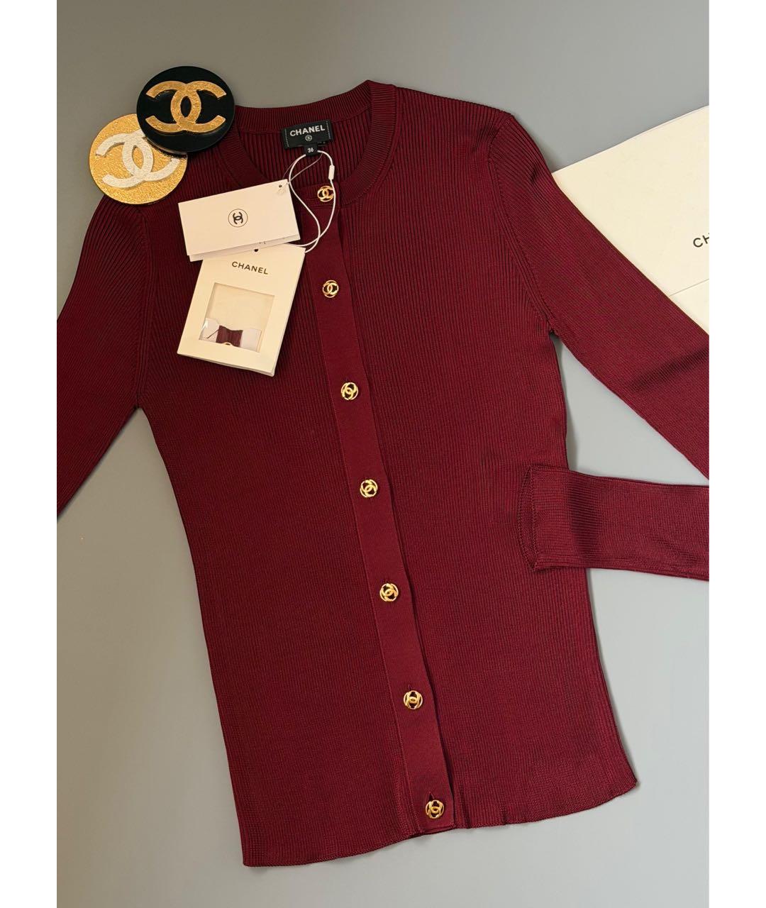 CHANEL Бордовый кардиган, фото 3