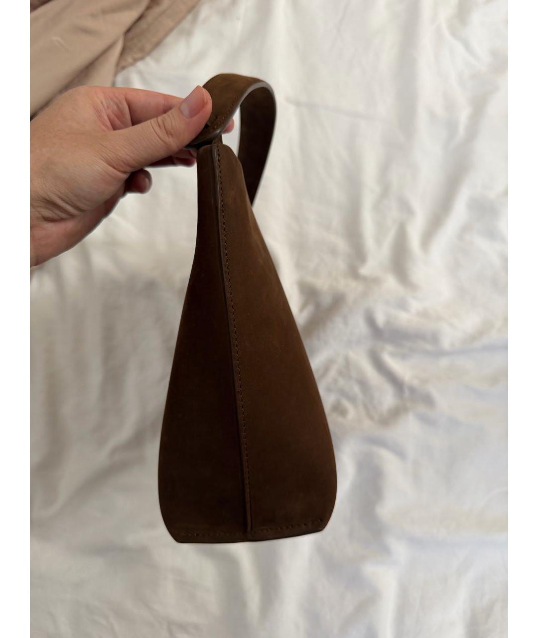 A.P.C. Коричневая замшевая сумка с короткими ручками, фото 8
