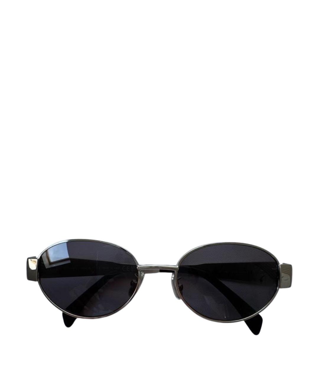 CELINE Серебряные металлические солнцезащитные очки, фото 1