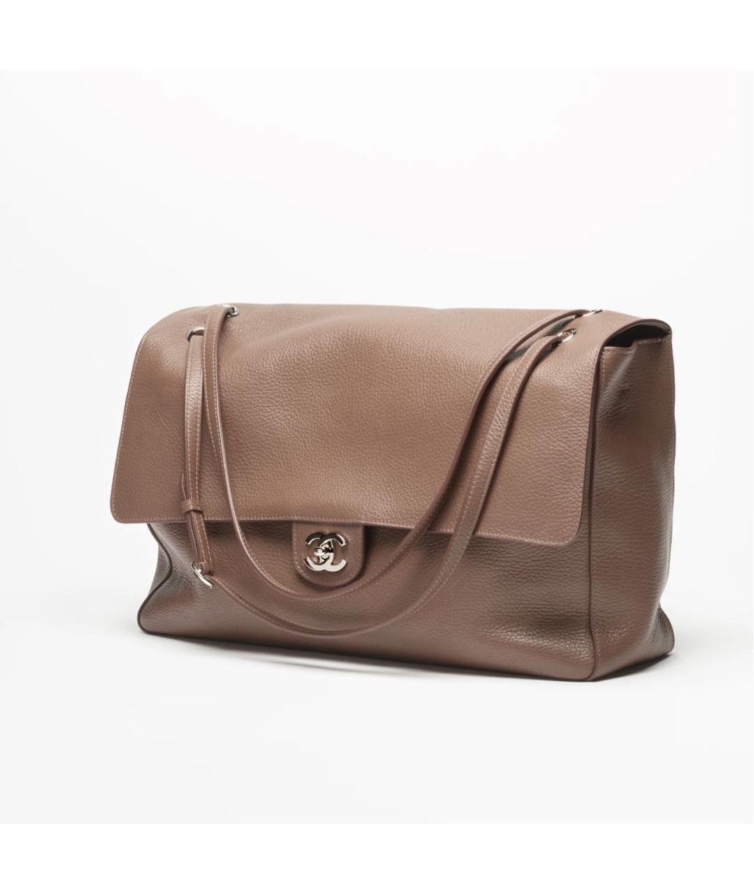 CHANEL Бежевая кожаная сумка через плечо, фото 3