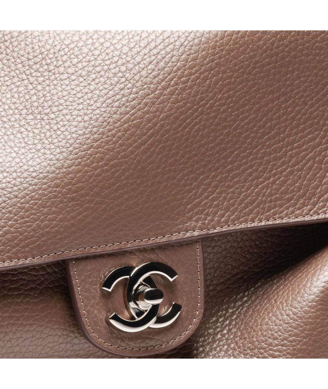 CHANEL Бежевая кожаная сумка через плечо, фото 5