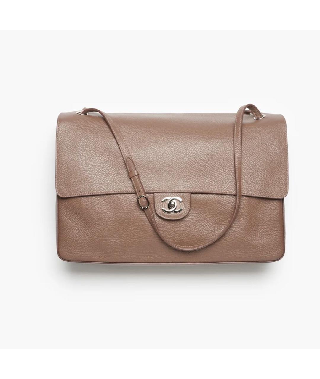 CHANEL Бежевая кожаная сумка через плечо, фото 6
