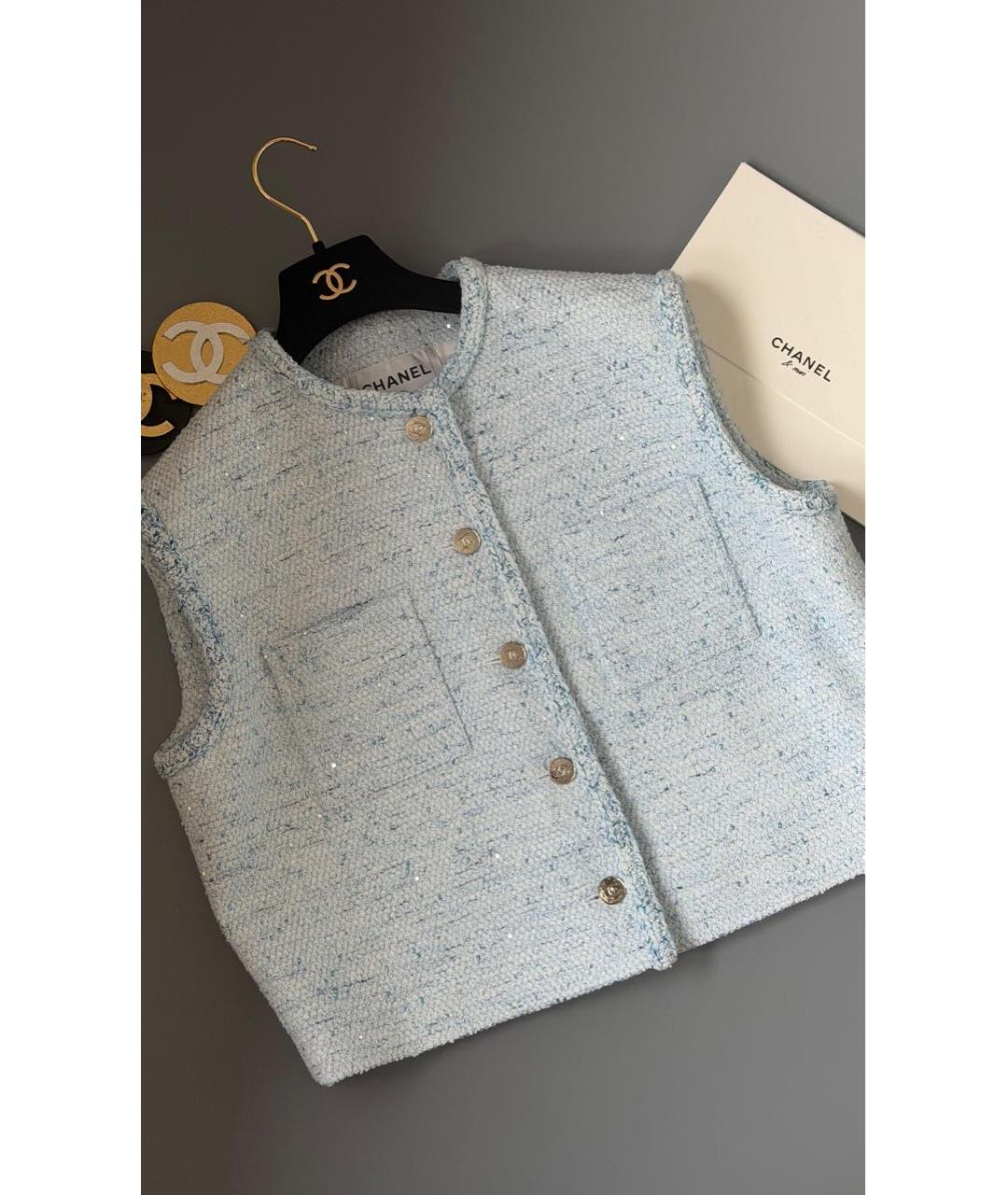 CHANEL Голубой жилет, фото 3