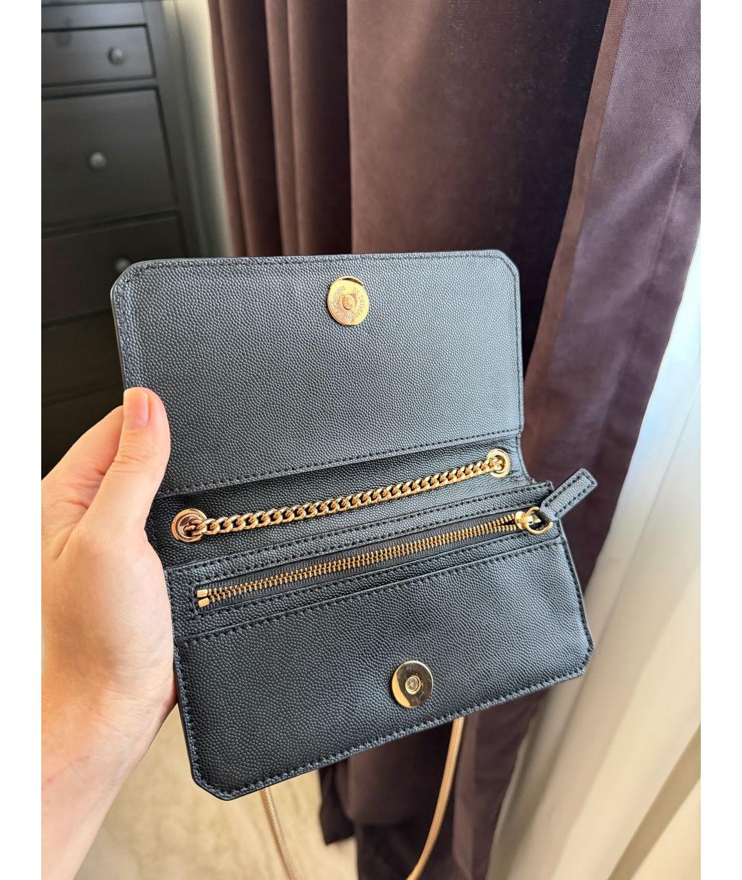 KARL LAGERFELD Черная кожаная сумка через плечо, фото 5