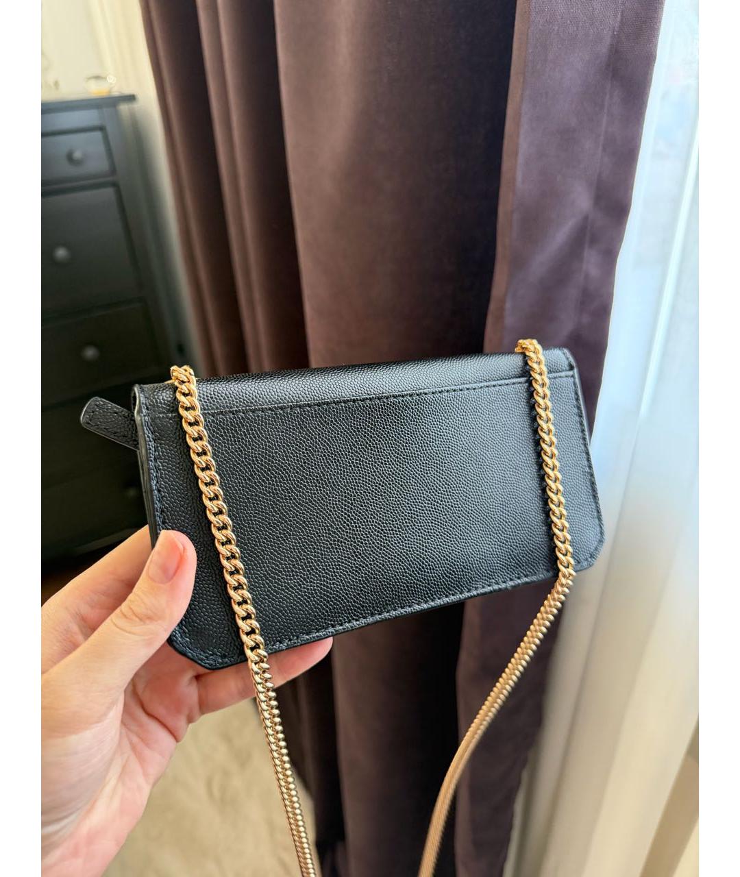 KARL LAGERFELD Черная кожаная сумка через плечо, фото 4