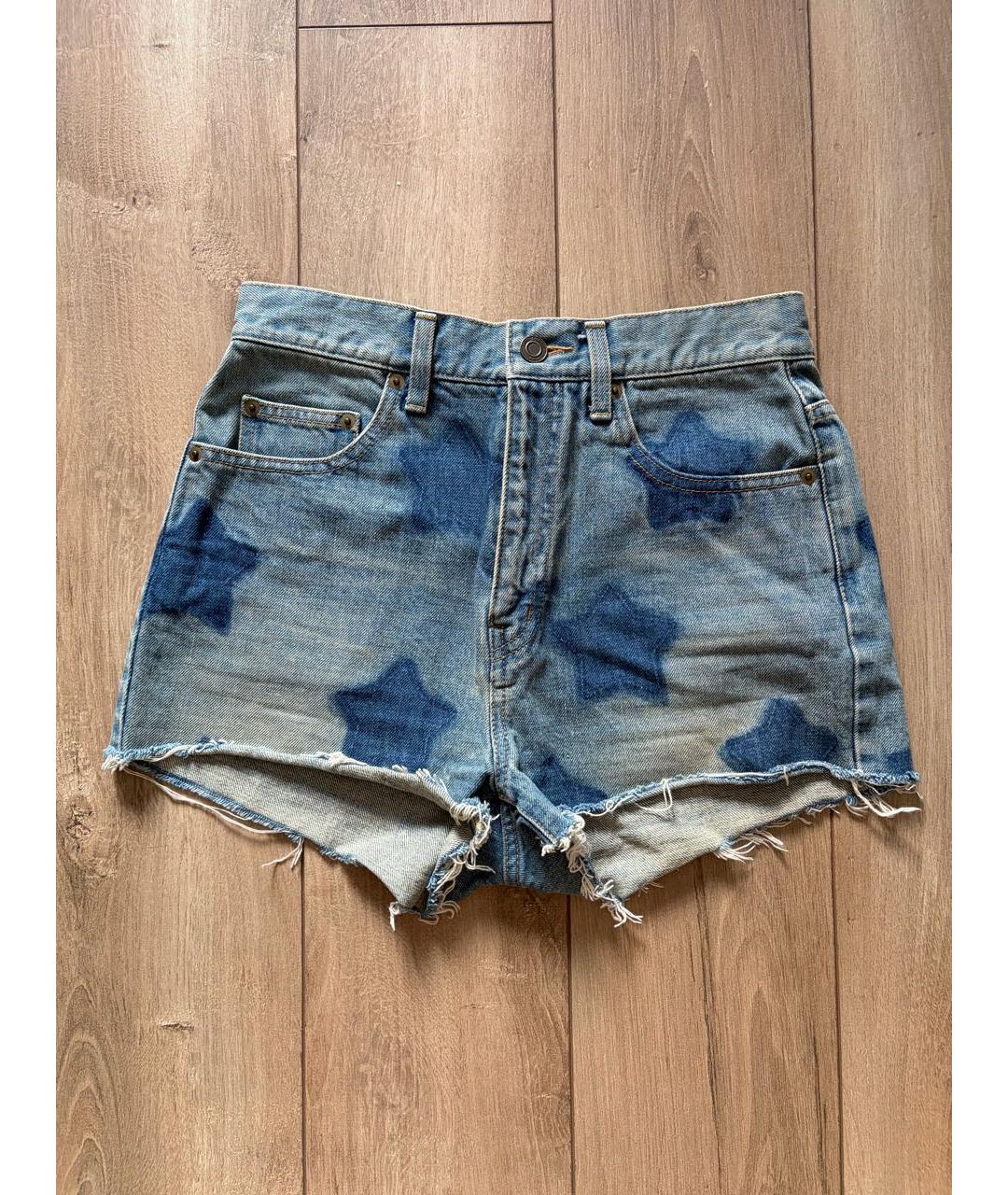 SAINT LAURENT Голубые хлопковые шорты, фото 6