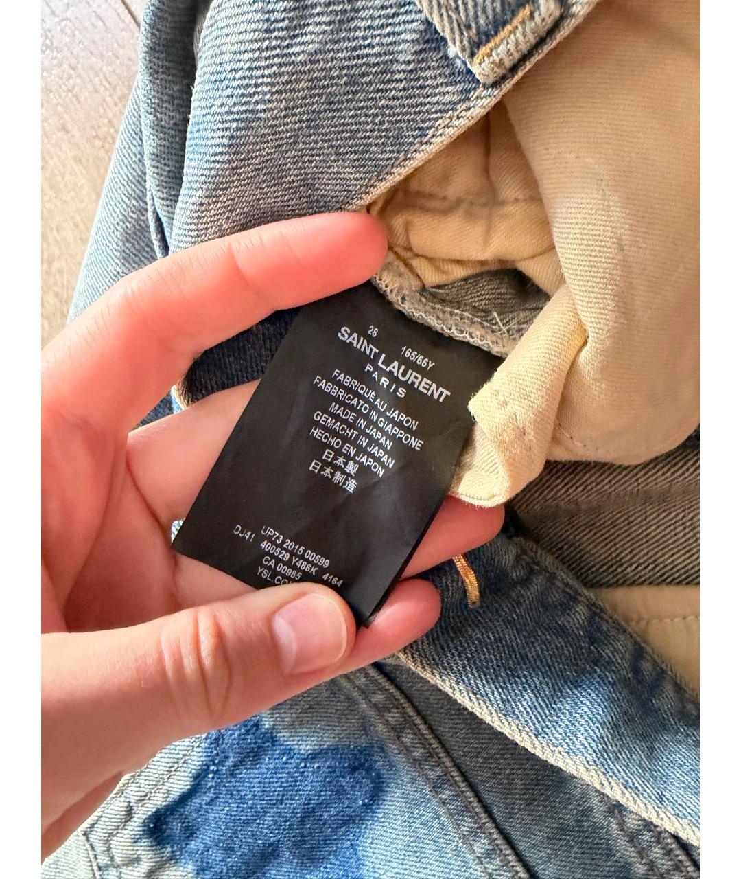 SAINT LAURENT Голубые хлопковые шорты, фото 5