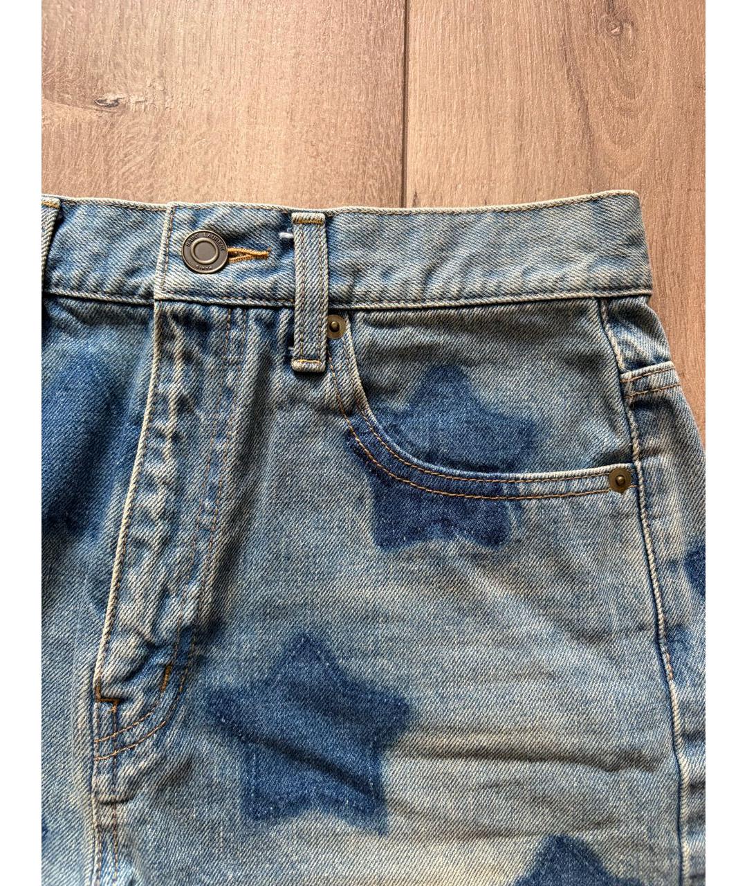 SAINT LAURENT Голубые хлопковые шорты, фото 3