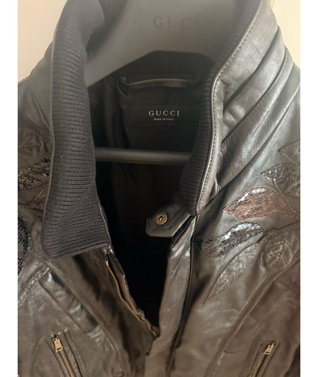 GUCCI Коричневая кожаная куртка, фото 3