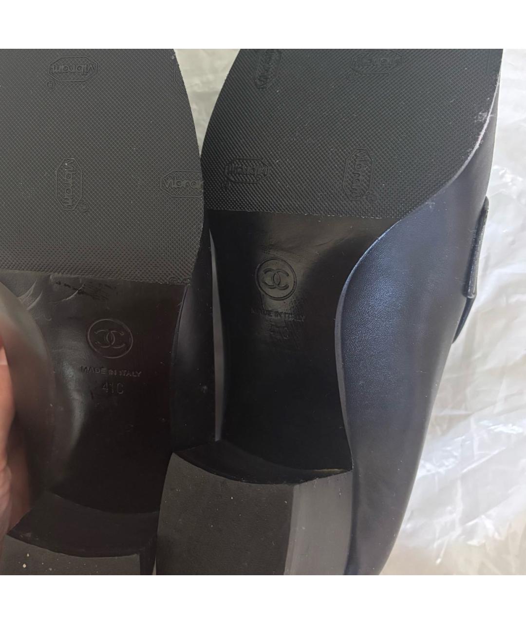 CHANEL Черные кожаные туфли, фото 7