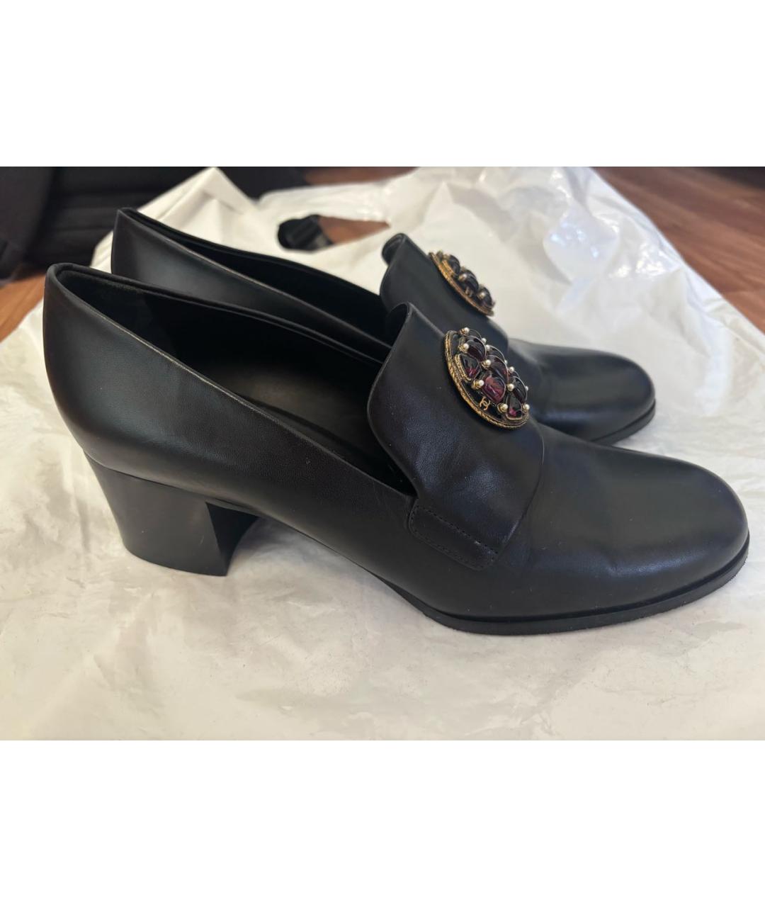 CHANEL Черные кожаные туфли, фото 8