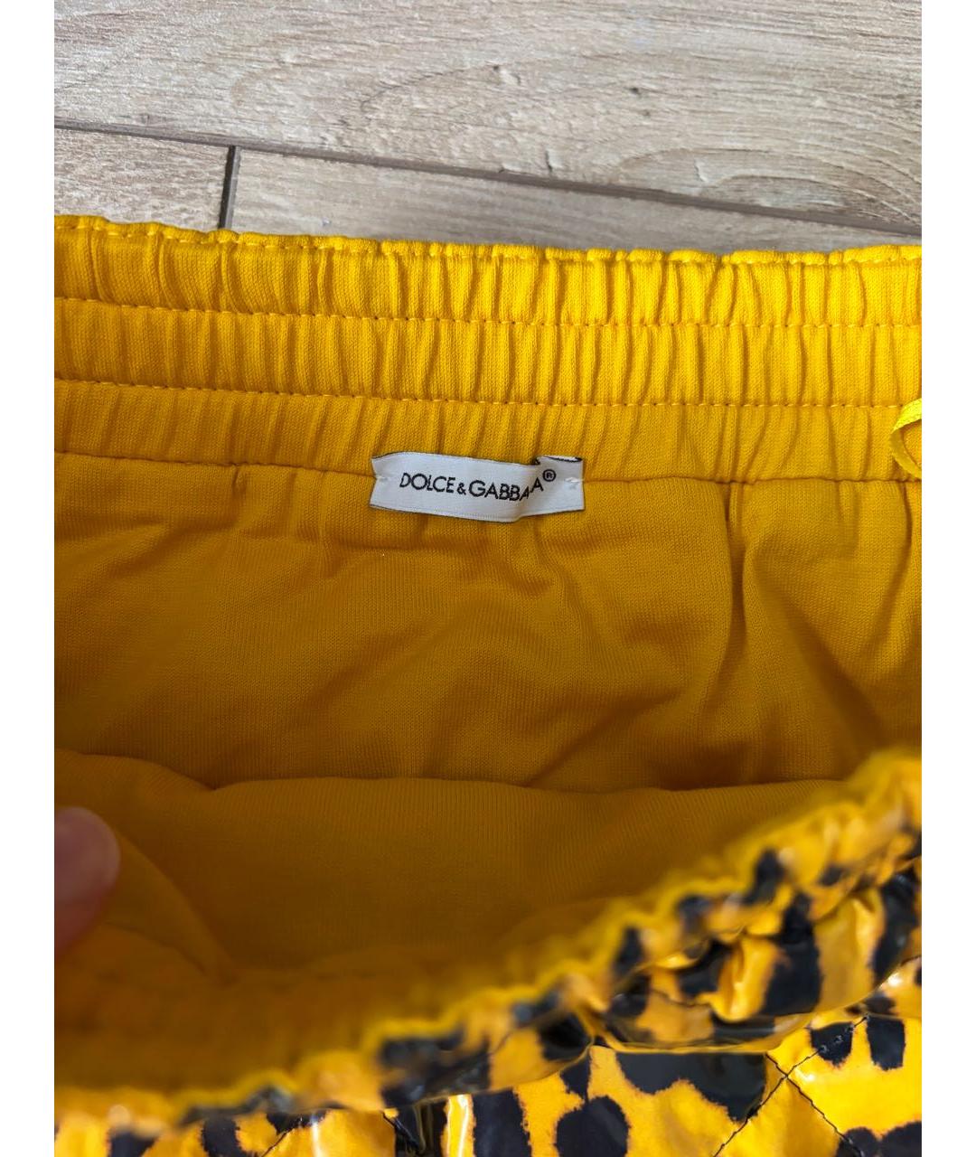 DOLCE&GABBANA Желтая полиэстеровая юбка, фото 3