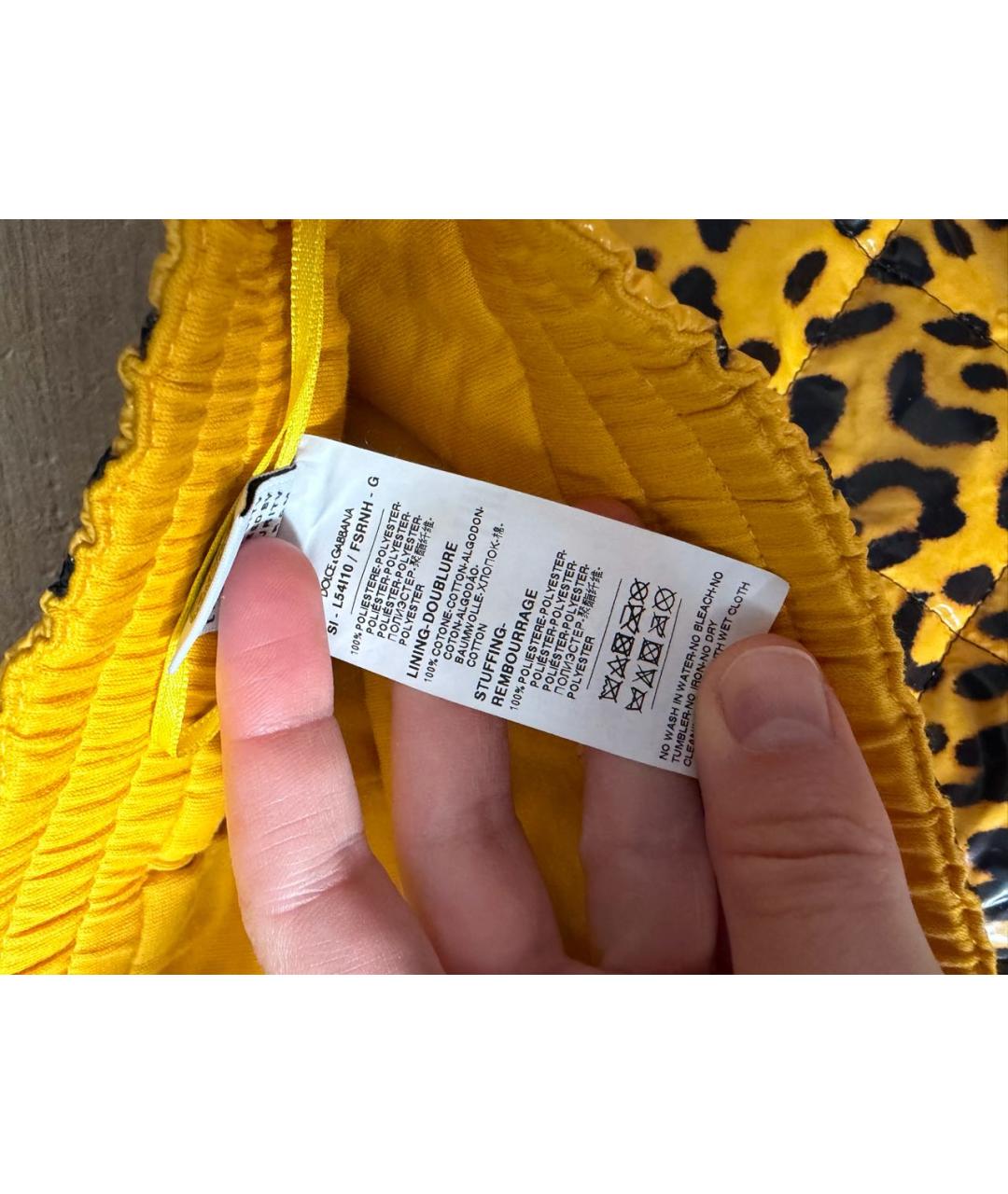 DOLCE&GABBANA Желтая полиэстеровая юбка, фото 5