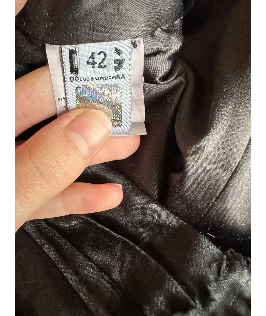 DOLCE&GABBANA Черная шелковая юбка миди, фото 4