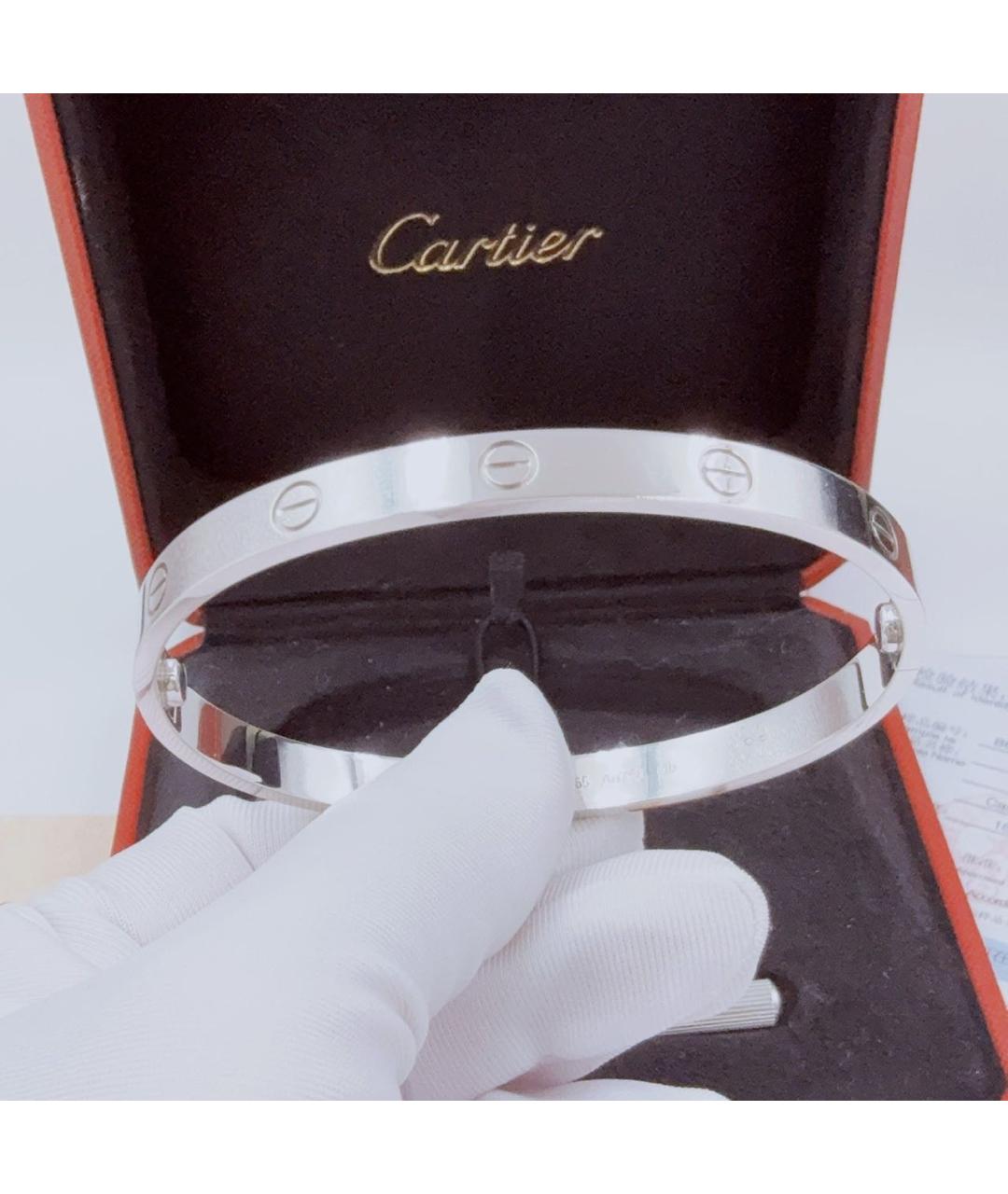 CARTIER Серебрянный браслет из белого золота, фото 3