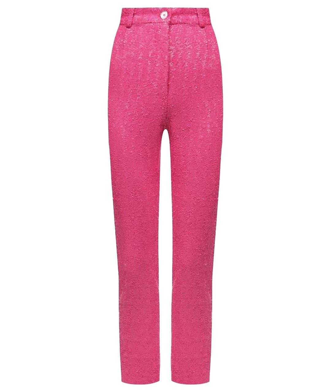 DOLCE&GABBANA Фуксия шелковые брюки узкие, фото 1