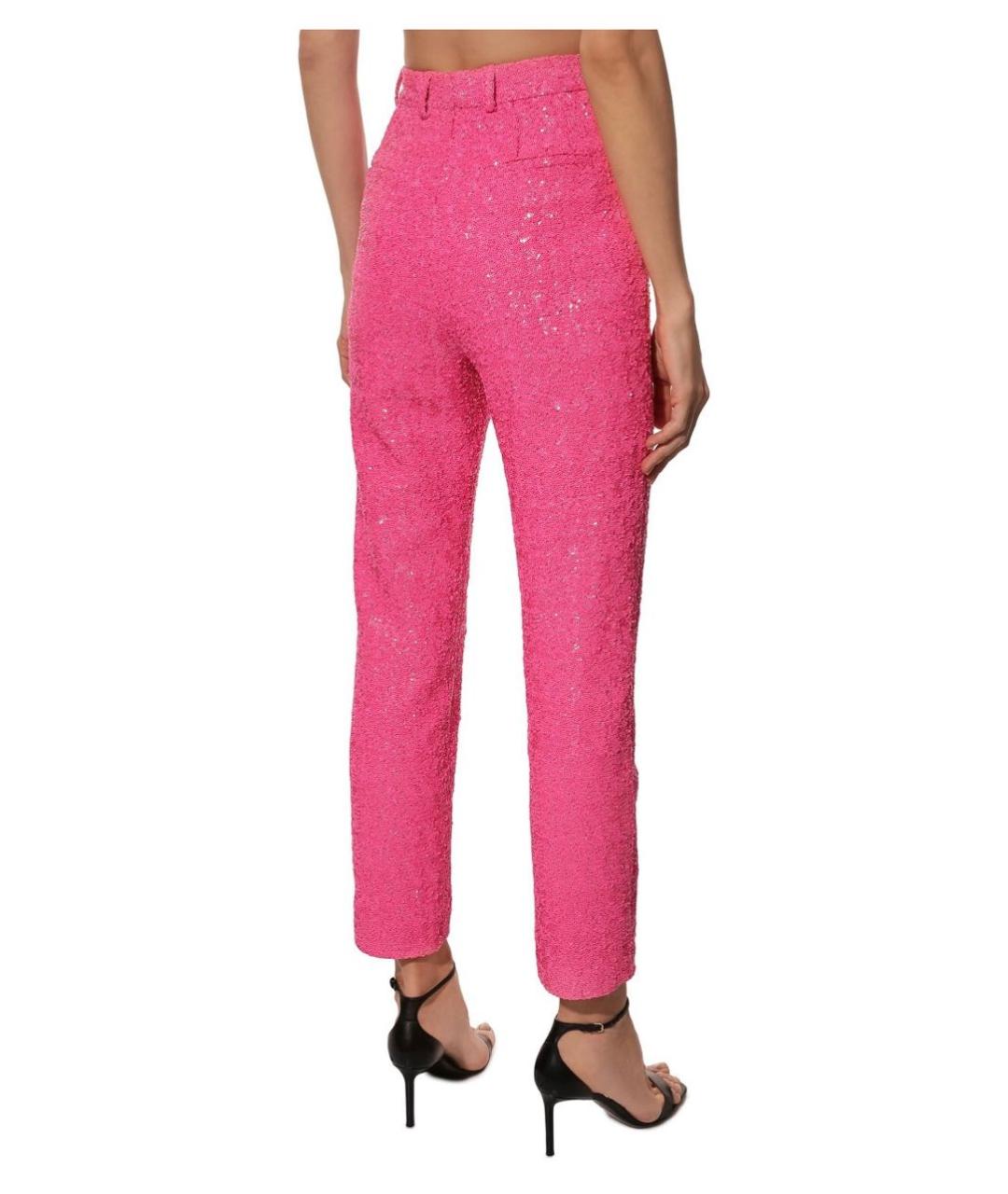 DOLCE&GABBANA Фуксия шелковые брюки узкие, фото 2