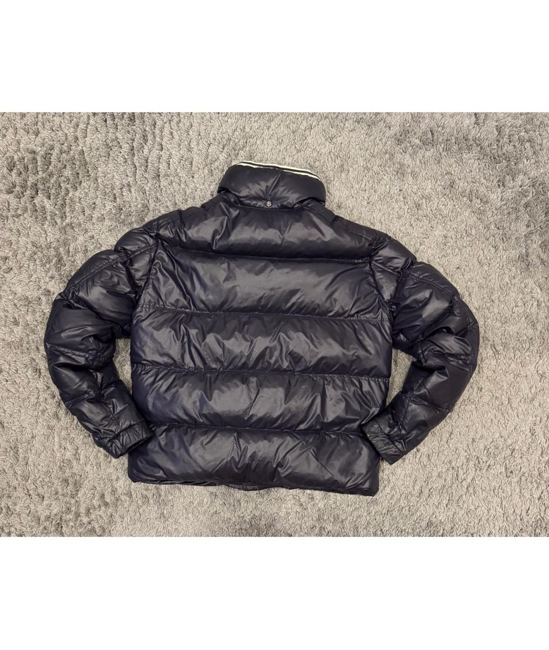 MONCLER Темно-синий полиамидовый пуховик, фото 2