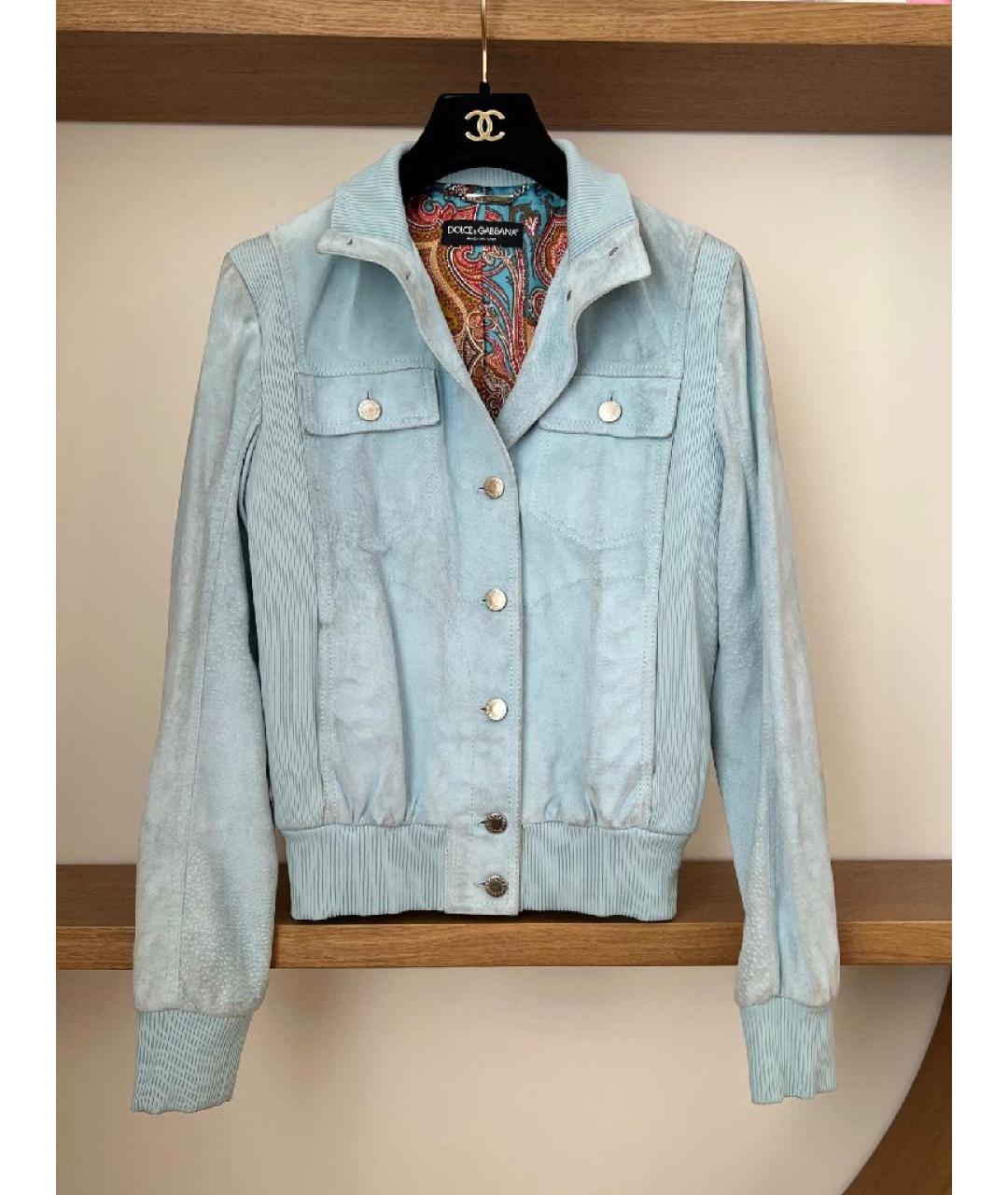 DOLCE&GABBANA Голубая вискозная куртка, фото 5