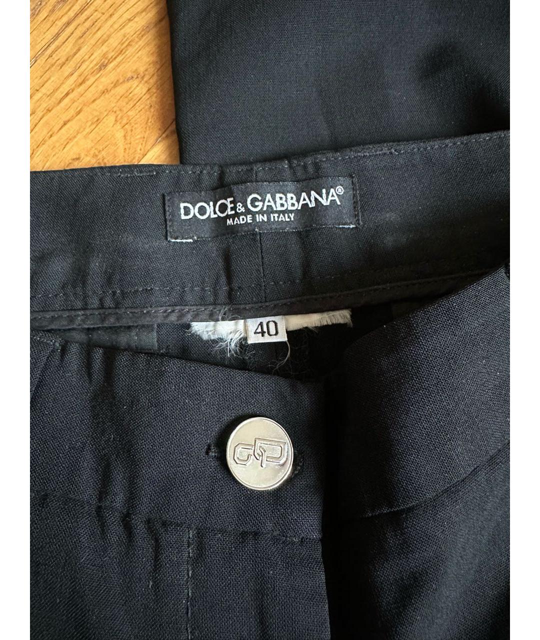 DOLCE&GABBANA Черные прямые брюки, фото 3