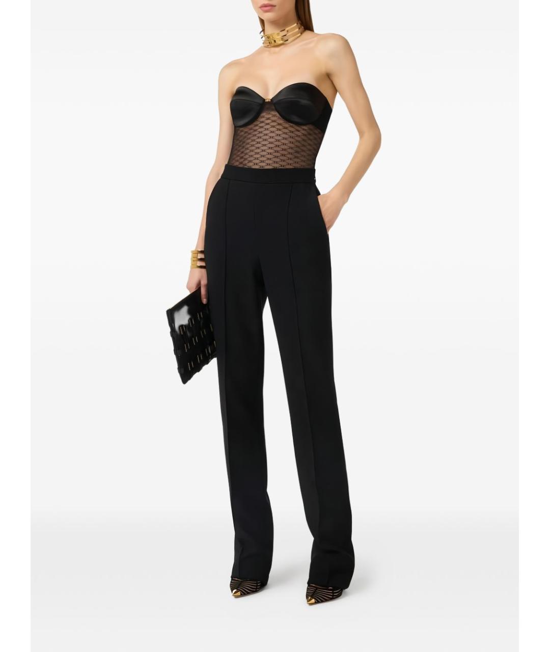 ELISABETTA FRANCHI Черное полиэстеровое боди, фото 3