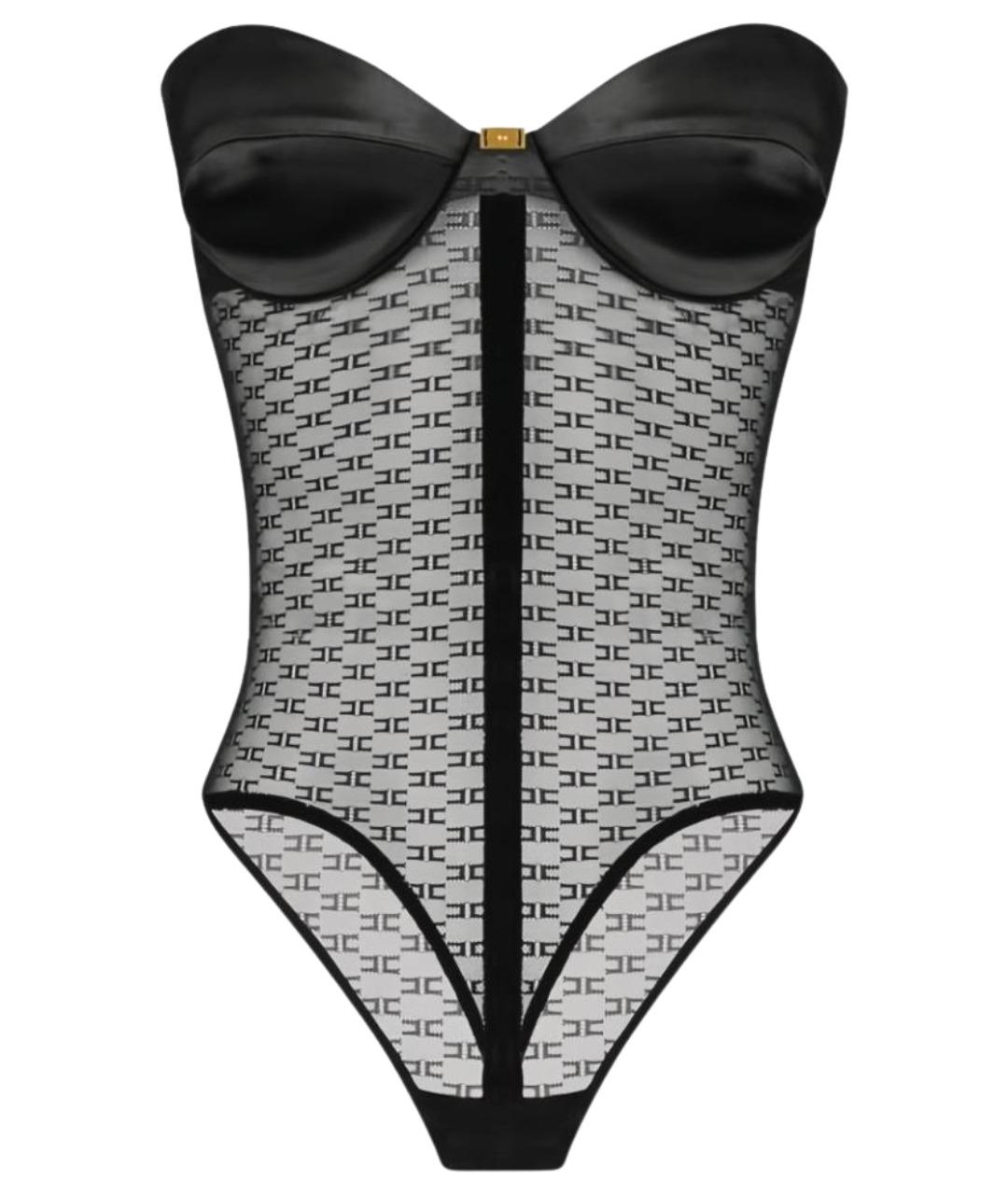 ELISABETTA FRANCHI Черное полиэстеровое боди, фото 1