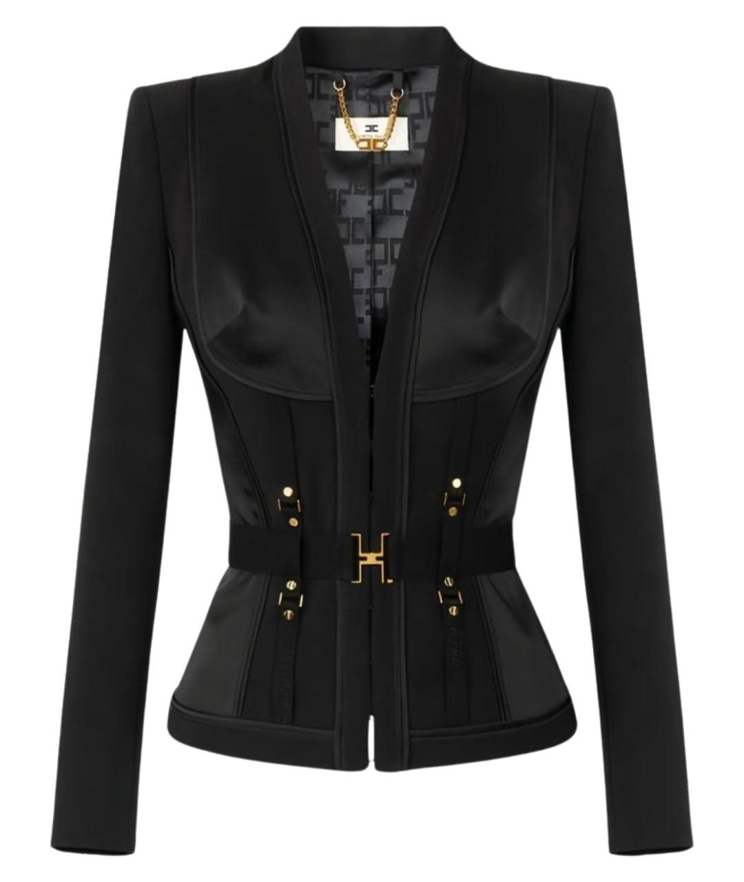 ELISABETTA FRANCHI Черный полиэстеровый жакет/пиджак, фото 1