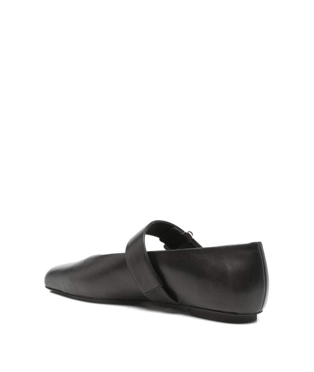 EMPORIO ARMANI Черные кожаные балетки, фото 3