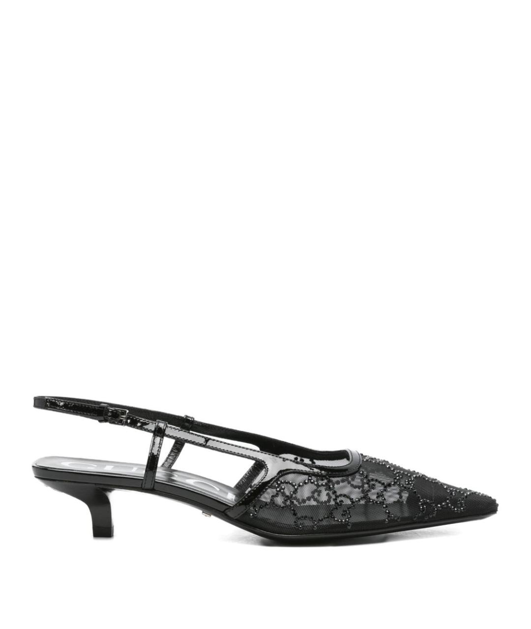 GUCCI Черные текстильные туфли, фото 1